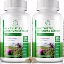 Maksa puhastamine Detox & remont 120 kapslit, 16-in-1 taimse maksa tugilisa piimaohakaga, artišokk, L-ergotioneiin, Turnjujube Dandelion ekstrakt maksa uuenemiseks ja antioksüdandiks (2 Pack )