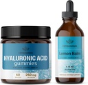 HERBAMAMA Hüaluroonhappe ja Sidrun Balm Kit - komplekti 250 mg hüaluroonhappe Gummies & Sidrun Balm Leaf Extract 4 fl oz - Vegan, Non-GMO, Alcohol-free - 2 Pack