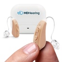 MDHearingAid AIR kuuldeaparaat (Pair), OTC laetav, kristallselge digitaalne heli MDHearing, ideaalne prillide jaoks, peaaegu nähtamatu
