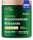 NAD Supplement, NAD Liposomal Nicotinamide Riboside 900mg - NMNH Supplement Alternative - Extra Streng Liposomal NAD+ Toidulisandid koos Resveratrooliga vananemise, energia, fookuse - 80 kapslit