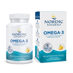 Nordic Naturals Omega-3, Sidrun Maitse - 60 Soft Gels - 690 mg Omega-3 - Fish Oil - EPA & DHA - Immune Support, Brain & Heart Health, Optimal Wellness - Non-GMO - 30 Servings