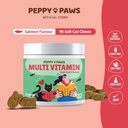 Multivitamiin kassidele - 90 pehmet närimist | Omega 3, lõheõli, glükoosamiin, MSM, kondroitiin, CoQ10, probiootikumid, B-vitamiini kompleks & C | naha, liigese, südame, immuunsuse tugi | Mitte-GMO