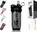 Litex Shaker pudelid Protein Shakes, 26oz Blender Shaker Bottle for Pre-Workout, Shaker Cups koos õlgedega, BPA-vaba Tritan Mixer pudelid valgupulbrile, koos Cup harja ja juhised (must)
