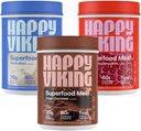 Happy Viking Chocolate, Vanilla and Strawberry Powder, Venus Williams, 20G valk, Low Carb, Keto, Vegan, Gluteenivaba, Superfoods, Complete Meal Asendamine, 3 Canisters (24 oz). Iga