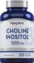 Piping Rock Koliin Inositool Supplements | 500mg | 200 Kapslid | Koliin Bitartraat & Myo-Inositool | Mitte-GMO, Gluteenivaba