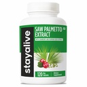 STAY ALIVE Saw Palmetto ekstrakt Kapslid w / kõrvitsaseemneõli, 120 Vegan pillid juustele, UT & eesnääre, Pure Saw Palmetto meestele ja naistele, Non-GMO, Gluteenivaba kõrvitsaseemnelisa