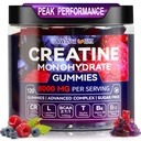 Kreatiinmonohüdraat Kummid 6500mg serveerimiseks meestele ja naistele - 120 Gummies X5 Tugevus Suhkur Vaba näritav kreatin lihaste ehitaja, lihaste tugevus, Pre-Workout Supplement (Blueberry)