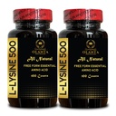 L-LÜSIIN 500 - L-lüsiin 500mg, tervisliku immuunsüsteemi funktsiooni jaoks, toetab kollageeni sünteesi, sojavaba, gluteenivaba, mitte-GMO, lüsiini lisand toetab tervislikku huulte ja suuõõne kudesid - 2 pudelit 200 loeb