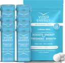 Viter Energy Original Kofeiin Mints Wintergreen Maitse 6 Pack ja 1/2 Nael Bulk Bag Bundle - 40mg Kofeiin, B-vitamiinid, Suhkruvaba, Vegan, Võimas energia Booster fookus ja häire