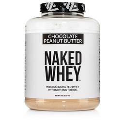 NAKED Whey Chocolate Maapähklivõi Roht Fed vadakuvalgu pulber, GMO-d pole, soja ja gluteenivaba, abi kasv ja taastumine - 52 serveerimist