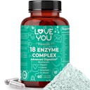 Love You 18 Enzyme Complex – Taimepõhised seedeensüümid naistele ja meestele | Toetab toitainete imendumist ja seedetrakti mugavust | 60 USA-s valmistatud vegankapslit