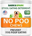 BARK & SPARK NO Poo Treats - Prevent Dog Poop Eating - Coprophagia Ravi - Stool Eating Deterrent - Probiootikumid & Ensüümid - Seedetrakti Tervis + Hingamisabi - 120 Soft Chews - USA Made - Maks