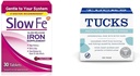 Aeglane Fe 45mg raualisa rauapuuduse tabletid ja padjad Medicated jahutuspadjad hemorroidid, 100 Count