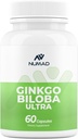 NUMAD ženšenn (600mg) + Ginkgo Biloba (120mg) 60 kapslit ekstra tugevus Nootroopika Aju tugisammas mälu ja fookuse jaoks