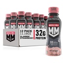 Muscle Milk Pro Advanced Nutrition Pro Pro Protein Shake, Slammin' Maasikas, 11.16 Fl Oz (12. pakk), 32 g valku, 1 g suhkrut, 16 vitamiini ja mineraali, 5 g kiudaineid