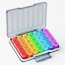 Zoksi Niiskus-Proof Weekly Pill Organizer 4 korda päevas, 7 päeva Pill Box 4X päevas, ühe nädala reisipillide juhtum 28 kaasaskantava komponendiga, vitamiinide, toidulisandite või ravimite ravimi konteiner