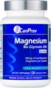 CanPrev Magneesium Bis-Glütsinaat Gentle 200mg, 120 V-Caps 120-päevane tarne - puhas elementaarne magneesiumilisand, toetab luu ja lihasfunktsiooni, õrn kõhul, ideaalne igapäevaseks magneesiumivajaduseks