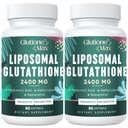 8-in-1 liposomaalne glutatioon 2400 MG, kõrge neeldumisega antioksüdantne valem – hüaluroonhappe, alfa-lipohappe, resveratrooli - naha, maksa detoksi ja immuunsüsteemiga, 120 Softgels