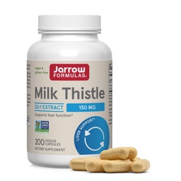Jarrow Formulas Piimaohakas 150 mg koos 30: 1 standardiseeritud silymariini ekstrakt, toidulisand maksa funktsiooni toetamiseks, 200 Veggie kapslit, 66-200 päeva pakkumine