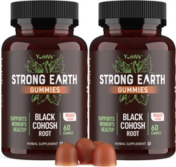 YUM-V'S Strong Earth Black Cohosh Juur 50mg (60 Count) - Natural Extract Menopause Supplements Night Sweats & Hot Flashes naistele