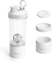 Blender Protein Shaker Tritan Pudel koos pillid / pulber Ladustamine Kontein Protein Shakes-pre treening pudel-Mixer Cup-Gym Sport Veepudel Wire Whisk Balls Valge