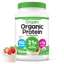 Orgaaniline veganvalgu pulber, maasikad ja koor - 21 g taimset valku, madala netosüsivesikuid, gluteeni / laktoosivaba, suhkrulisandita, sojavaba, mitte-GMO, 2.03 Lb