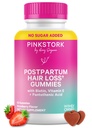 Roosa Stork postnataalne juuste väljalangemine kummid | Biotiin, pantoteenhape, E-vitamiin, B6, B12 | sünnijärgne karvakasv + regenereerimise toetus | Rinnaga toitmine-sõbralik | sünnitusjärgsed olulised | 60 kummikut