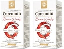 Solgar Full Spectrum Curcumin Brain Works, 90 Licaps - mälu tagasikutsumise, fookuse, kognitiivse funktsiooni toetamine - antioksüdantide tugi - kurkumiin, BacoMind, koliin, vitamiin B12 - mitte-GMO, vegan - (pakk 2)