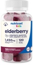 Nutricost Kids Elderberry Gummies (50mg) koos tsingi ja C-vitamiini 120 kummiga - gluteenivaba, ilma maisisiirupita