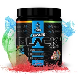 eFlow Nutrition Enrage Black High Stimulant Pre Workout Supplement - Preworkout Pulber energia, pumpade ja tugevuse suurendamiseks - 4 maitset (30 serveerimist) (Hapukummi)