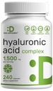 Deal Supplement Hüaluroonhappe täiendused 1500mg - 240 kapslit, MSM ja C-vitamiin - puhas 95% | Mitte-GMO + taimepõhine HA - toetab tervislikke liigeseid, luid, sidekoe ja nahahüdratsiooni