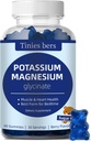 Kaaliummagneesiumkummid, kaaliumkummid Suhkur tasuta täiskasvanutele lastele, tugijala krambid ja lihased & südame tervis, magneesiumglütsinaatkummid Parim magamaminekuks, vegan, mitte-GMO, Berry Flavor, 60