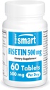 Supersmart - Fisetin 500mg päevas (lihtne võtta) - 98% Puhas Fisetin Supplement - Väga biosaadav Polüfenool - Potent Senolytic Activator | Mitte-GMO & Gluteenivaba - 60 tabletti