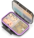 Pill Organizer Travel Pill Box Veekindel meditsiin Case Container Supplement ja Vitamiin Holder Pocket Apteek Kaasaskantav Pill Ladustamine 7 komplektid rahakoti (must)