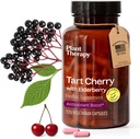 Taimeteraapia Tart Cherry kapslid Elderberry Valmistatud USA 4 kuu pakkumine toetab keha, immuunsüsteemi ja unetsükli täiendused naistele ja meestele 120 taimekapslit