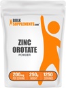 BulkSupplements.com Tsink Orotate Powder - Tsink Minerals Supplement, Immuunsüsteemi toetamine - Gluteenivaba, 200mg per Serving, 250g (8,8 oz) (pakk 1)