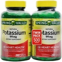 Spring Valley kaalium 99 mg kaaliumglükonaadist 595 mg (250 krahv, 2 Pack)