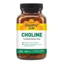 Country Life Choline 266mg, sertifitseeritud gluteenivaba, sertifitseeritud vegan, sertifitseeritud halal - 100 Tabletid