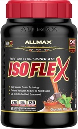 ALLMAX Nutrition - ISOFLEX Vadakuvalgu pulber, vadakuvalgu isolaat, 27 g valku, šokolaadimünt, 2 naela