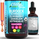 Orgaaniline Lümfaatiline Drainage Supplement | Lümfaatiline tugitilgad | Burdock Root Echinacea Elderberry Dandelion Astragalus Milk Thistle Sea Moss Red Clover Cleanse Marigold Drop by Clean Nutra
