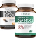 Black Seed Oil & Irish Sea Moss (1-kuuline tarne) - Wellness Duo Bundle of Black Seed Oil (60 kapslit) Külmpressitud Nigella Sativa & Irish Sea Moss (60 kapslit) bioperiini ja põiepõie