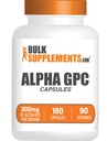 BulkSupplements.com Alpha GPC kapslid - atsetüülkoliini lisandid, Alpha GPC 300mg - koliinilisandid, gluteenivaba, 2 kapslit serveerimise kohta, 180 kapslit (pakk 1)