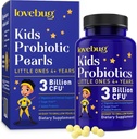 LOVEBUG probiootikumid lastele - lastele probiootilised närimistabletid prebiootikumidega vanuses 4+, igapäevane laste soolestiku tervis, kõhukinnisus, seedetrakti ja immuunsuse tugilisa, suhkruvaba, 60 pehmet pärlit