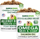 Allergia leevendus + Omega 3 koertele Bundle - Anti-Itch Skin & Coat + Nahaallergia - Omega 3 Kalaõli + EPA & DHA Rasvhape - Sügelus & Paw Licking + Joint Health - 360 Chews - Made in USA