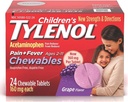 Tylenol Laste valu + palavik närimistabletid 160 mg , viinamarjamaitse 24 ea (3 pakendit )