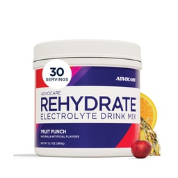 AdvoCare Rehüdraat - Elektrolüütide Joogi Segu - Sisaldab Magneesiumi, Naatriumi, Kaaliumi Ja Kaltsiumi - Antioksüdandid Ja Aminohappega rikastatud - Toetab Hüdreerimist Ja Taastamist - Puuvilja Punch, 12,7 oz