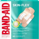 Band-Aid Brand Skin-Flex Adhesive Bandages Esmaabi & Haavahooldus väiksemate kärbete, Scrapes & Burns, Paindlikud Sterile Bandages Suurepärane Sõrmedele, Käed ja põlved, Assorteeritud suurused, 60 ct