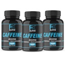 FXSUPPS Kofeiin 200mg pillid (3-Pack, 600 kapslit) – kiire toimega energiatoetus täiendada meestele ja naistele | toetab fookus, häire ja ainevahetuse funktsiooni loomulikult
