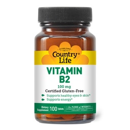 Riik Elu Vitamiin B2 100mg Riboflaviini Täiendus - Suurendab Energiatootmist Ja Toetab Rakufunktsiooni, Gluteenivaba, Vegan, Kosher, Halal - Ilma säilitusaineteta, GMO või kunstlikud maitsed, 100 Count