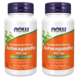 NOW Foods Ashwagandha ekstrakt 450mg, 90 VCaps (pakk 2)